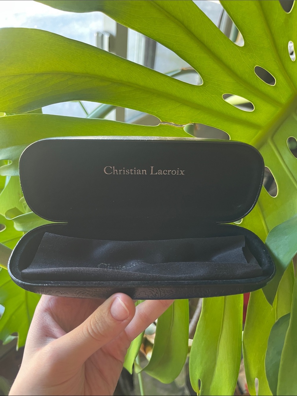 Christian Lacroix Black Eyewear Case with Branded Interior